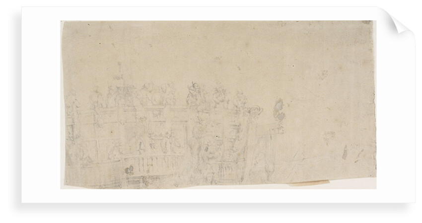 The beakhead bulkhead of the English second-rate 'Charles', 1668 by Willem van de Velde the Elder