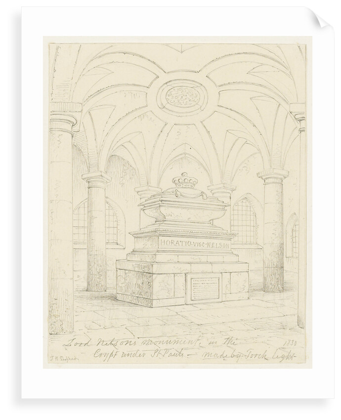 Nelson's tomb in the crypt of St Paul's by Thomas Hosmer Shepherd