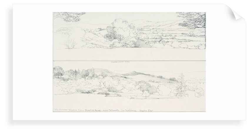 The South Downs and the Sussex Downs from Gorehill House, near Petworth with Chanklebury Ring by Edward William Cooke