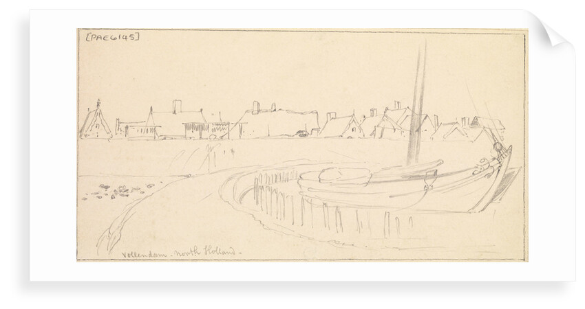 Vollendam, North Holland from the harbour wall by Edward William Cooke