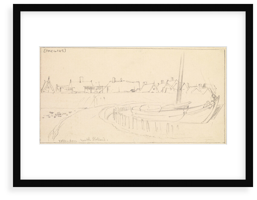 Vollendam, North Holland from the harbour wall by Edward William Cooke