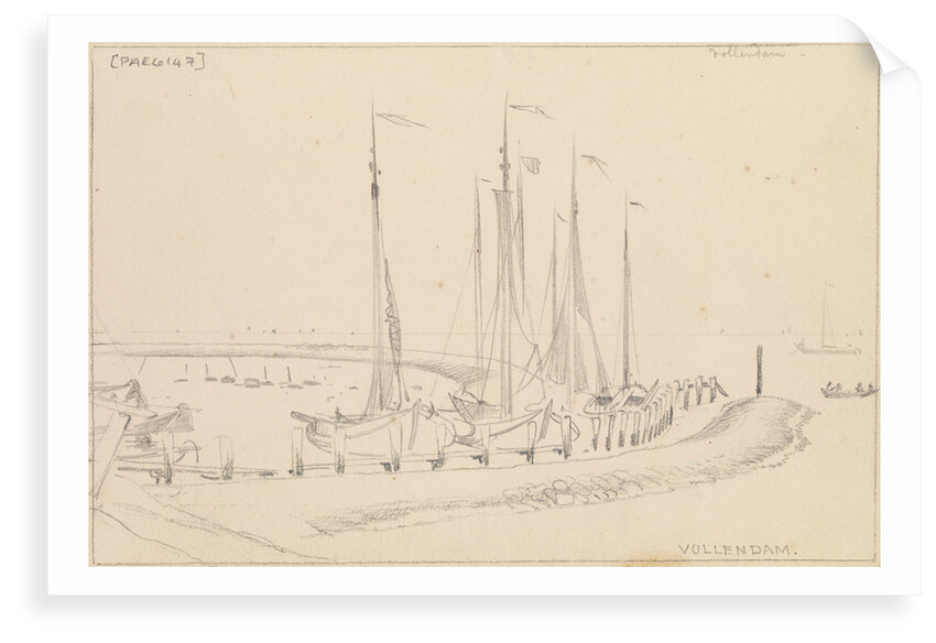 Vollendam harbour looking seaward by Edward William Cooke
