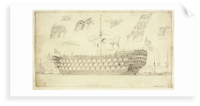 The 'Dreadnought' off Greenwich by Edward William Cooke