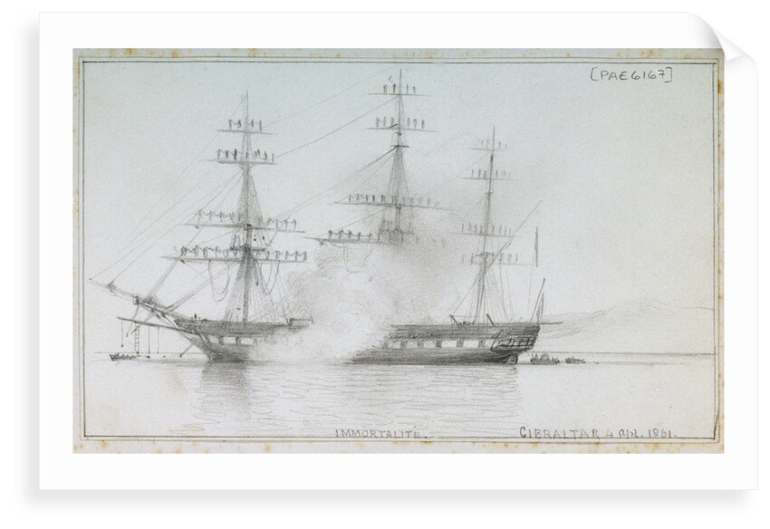 'Immortalite' Gibraltar, 4 April 1861 by Edward William Cooke