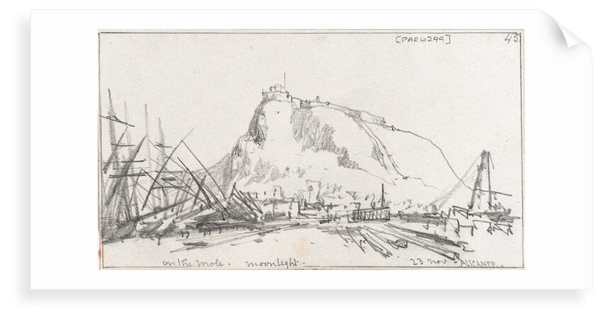 The Mole, Alicante, by moonlight by Edward William Cooke