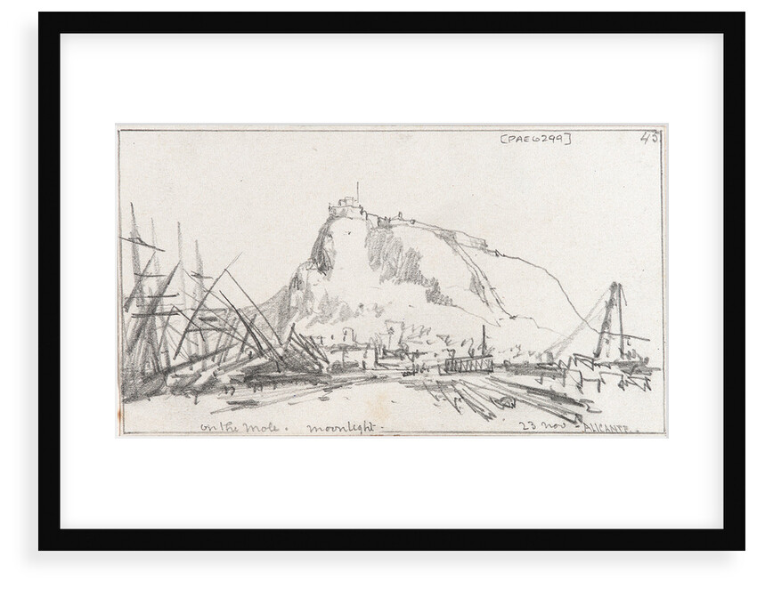 The Mole, Alicante, by moonlight by Edward William Cooke
