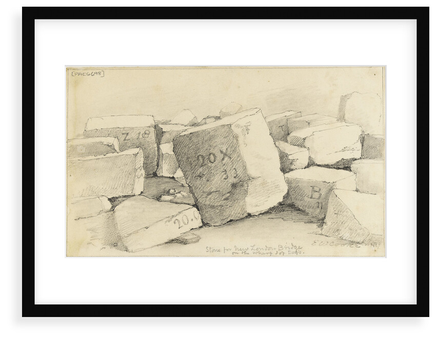 Stone for New London Bridge on the Wharf, Isle of Dogs by Edward William Cooke