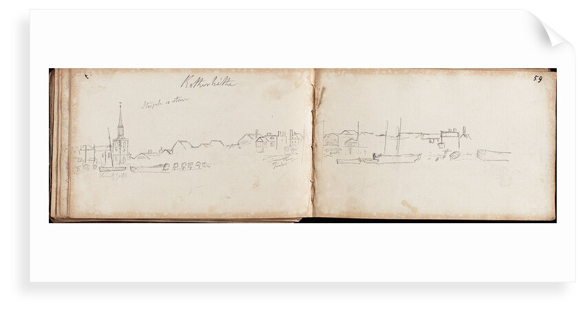 Slight sketch of part of panoramic view of Rotherhithe by Thomas Luny