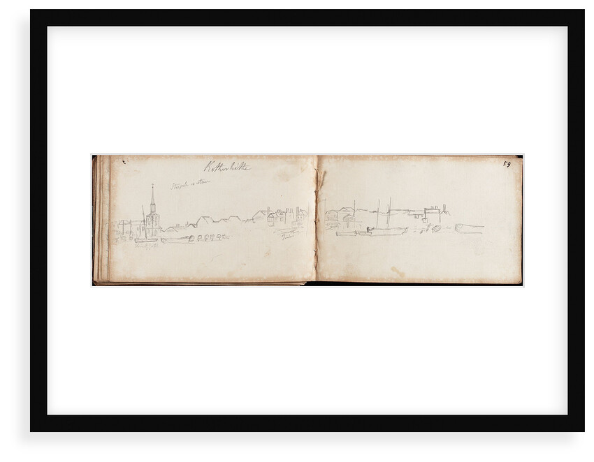 Slight sketch of part of panoramic view of Rotherhithe by Thomas Luny