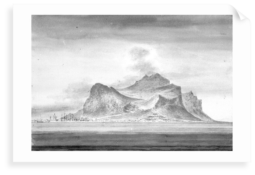Cumberland-Mount Pelegrino; the mole; palace of Prince Belmonte - from the anchorage off Port Felice, Palermo Bay by William Innes Pocock