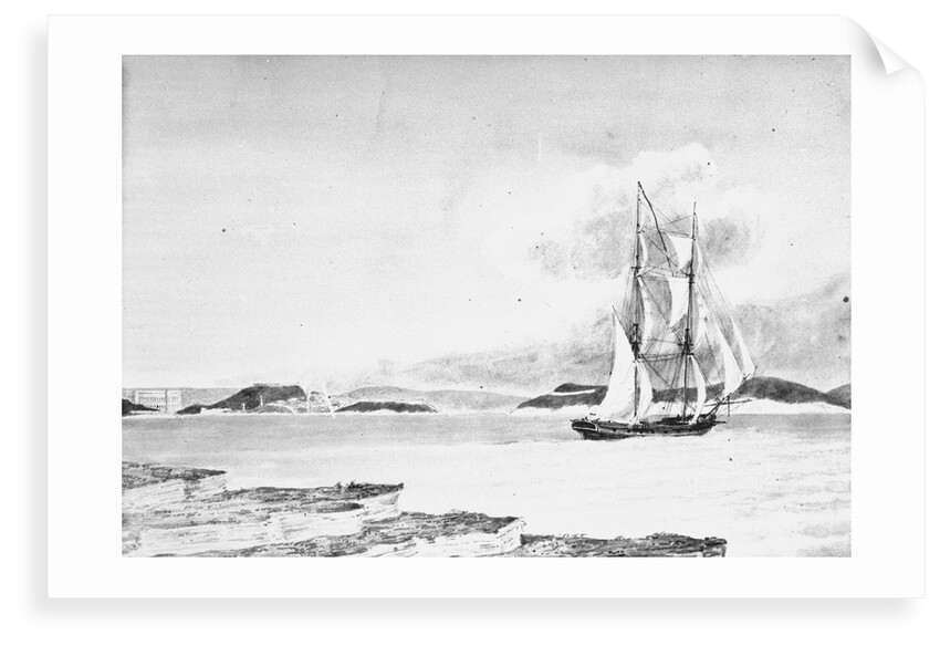 Sketch of the harbour town and amphitheatre of Pola, 7 February 1813 by William Innes Pocock