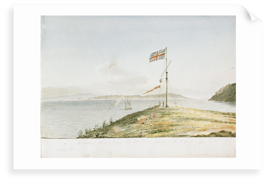 The Islands of Lessina & Brazza - from Hostes Island, Entrance of Port St George, Lissa by William Innes Pocock