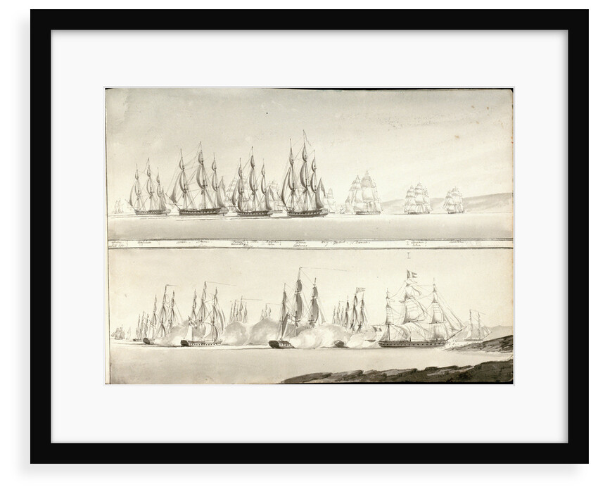 Different modes of painting line of battle ships by William Innes Pocock