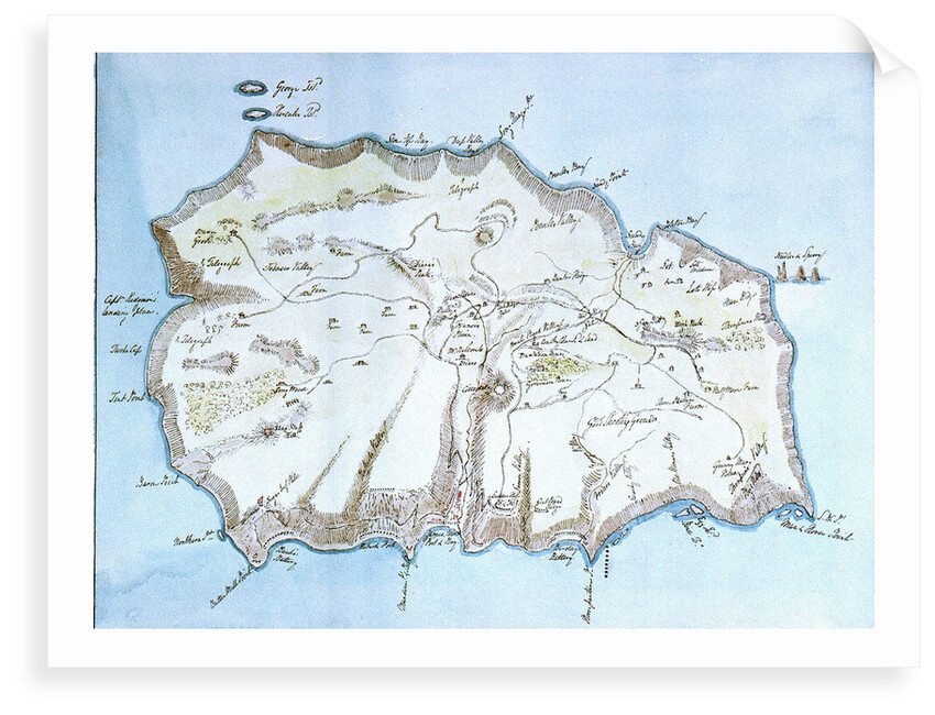 Map of the island of St Helena by William Innes Pocock