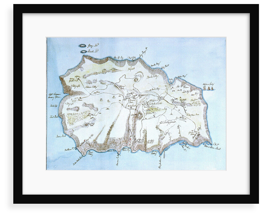 Map of the island of St Helena by William Innes Pocock