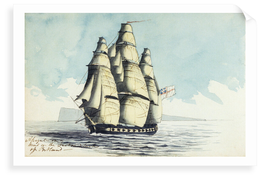 A brig of war on the starboard tack off the Lizard by Henry Studdy