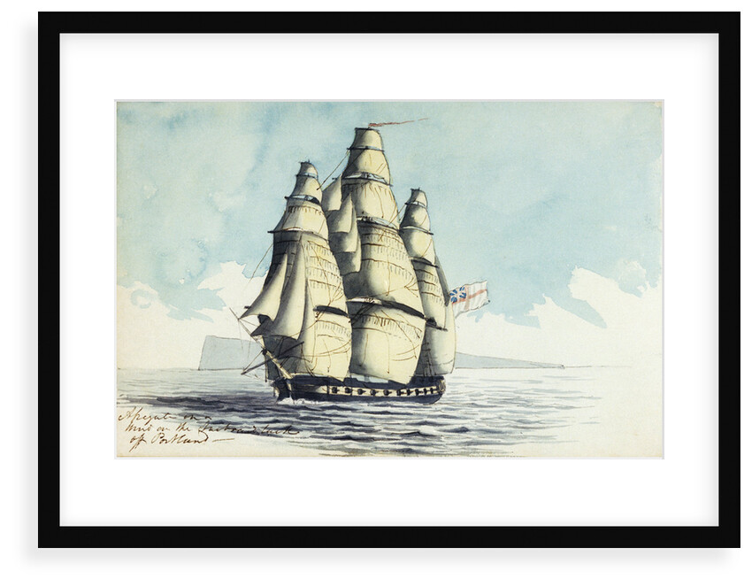 A brig of war on the starboard tack off the Lizard by Henry Studdy