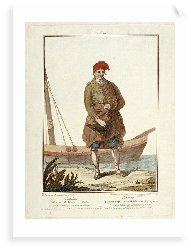 No. 25 Catalan Coleccion de Trajes de Espana Tercero quadeno que contiene doce figuras (and repeated in French translation) by Manuel de la Cruz