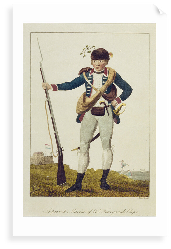 A private Marine of Col. Fourgeoud's Corps, inscribed 'Dutch Expedition in Surinam 1772-1777' by Blake