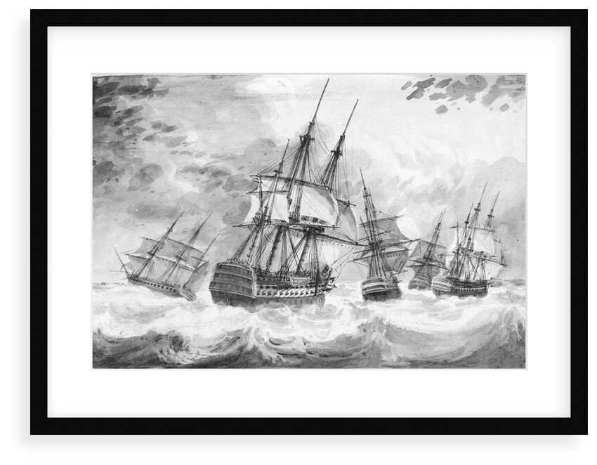 Five men-of-war in a breeze by D. Tandy