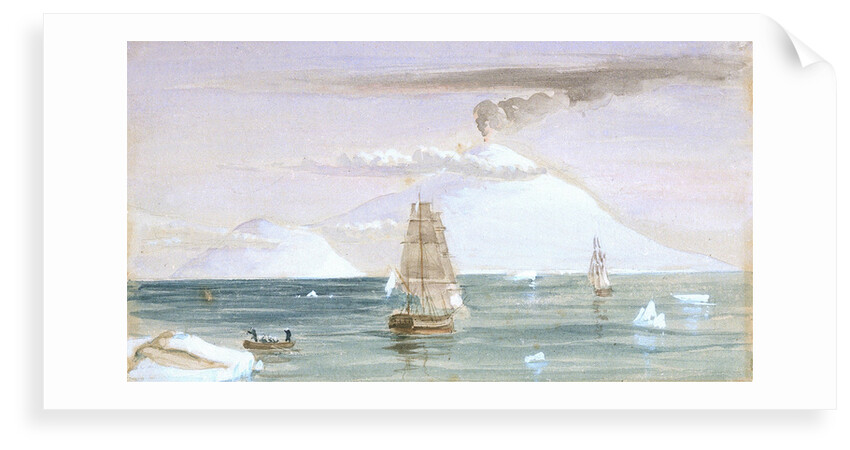 Beaufort Island and Mount Erebus. Discovered 28 January 1841 by J.E. Davis