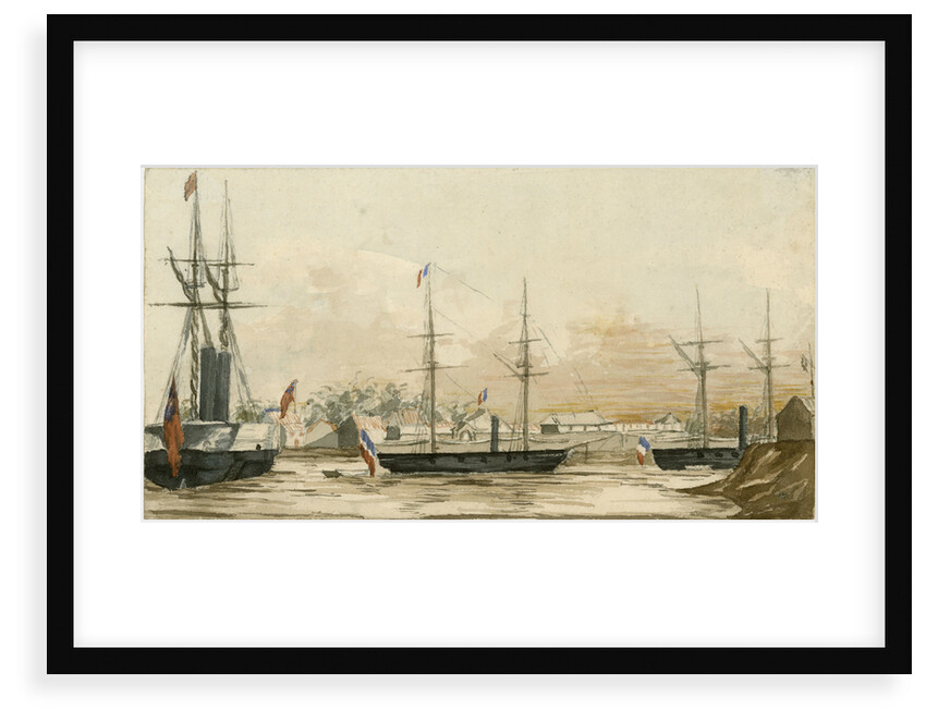 Tiensing, Peiho? River 1858, HMS 'Coromandel' by E.E. Bradford
