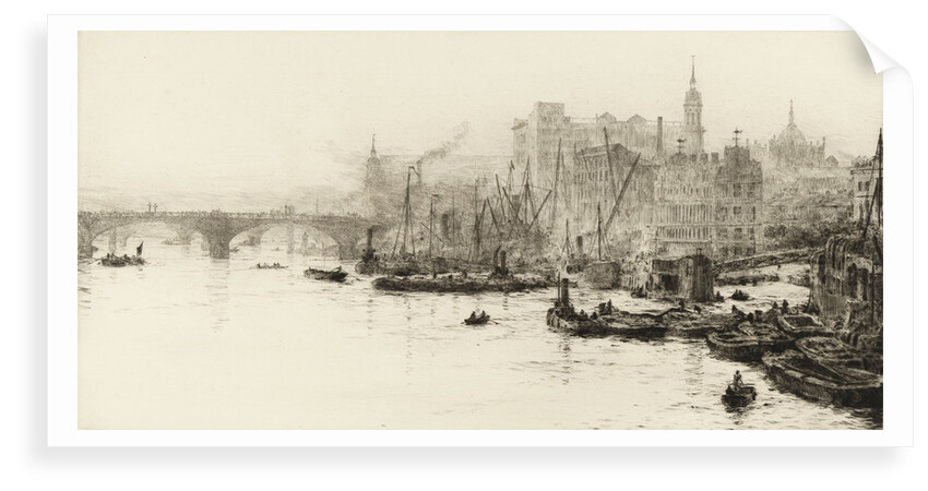 London Bridge, Cannon Street and Billingsgate by William Lionel Wyllie