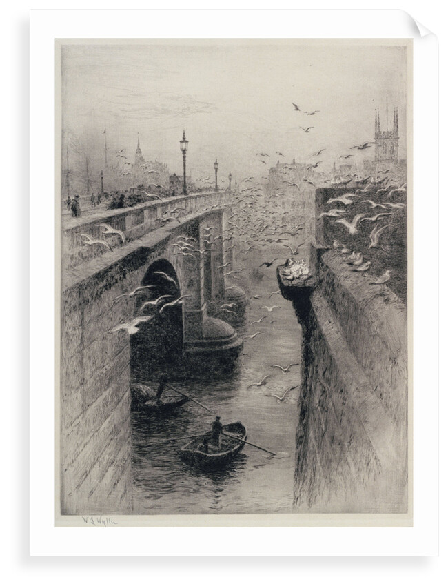 London Bridge and Southwark Cathedral by William Lionel Wyllie