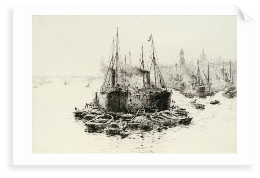 Unloading into lighters in the Upper Pool by William Lionel Wyllie