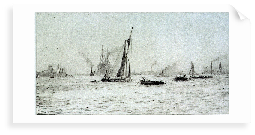 Barges and other craft on the River Thames? by William Lionel Wyllie