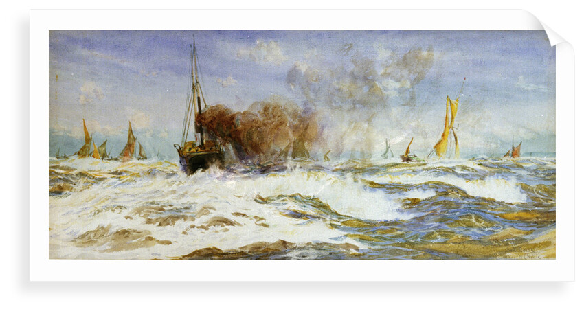 Barges and sea by William Lionel Wyllie