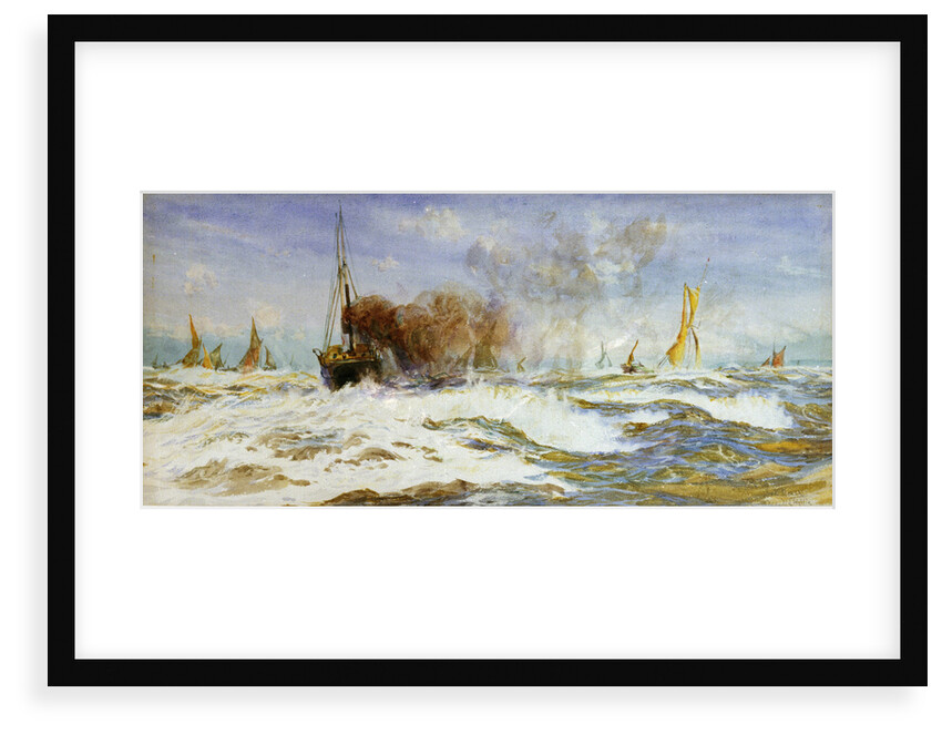 Barges and sea by William Lionel Wyllie