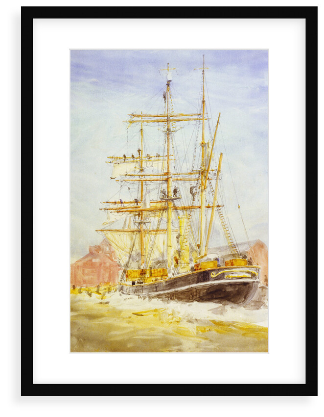 'Discovery' bending sails by William Lionel Wyllie