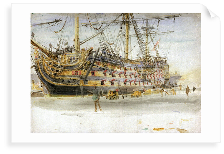HMS Victory During Her Restoration by William Lionel Wyllie