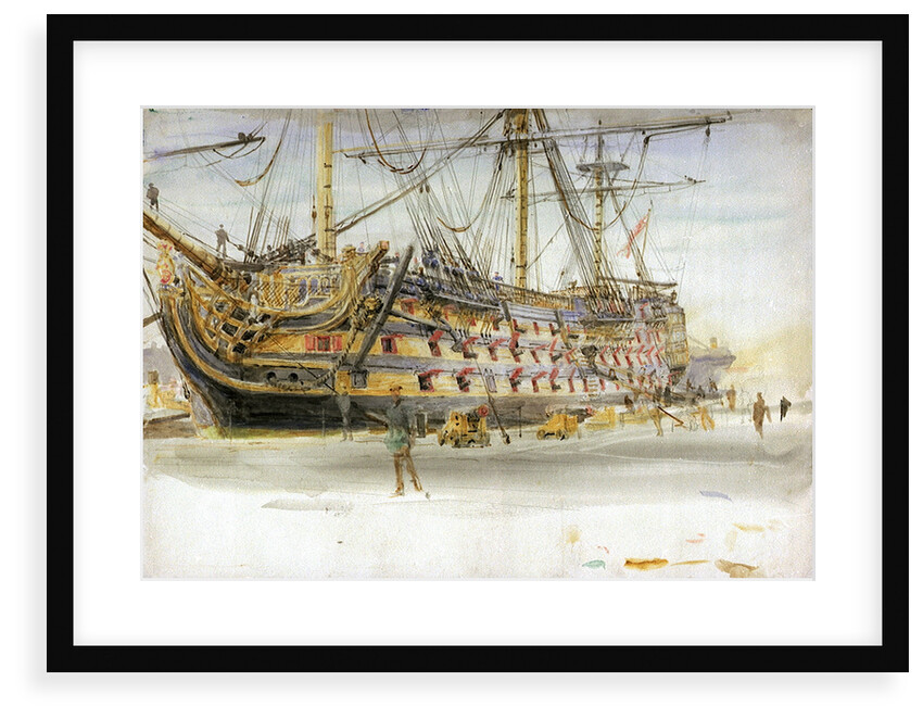 HMS Victory During Her Restoration by William Lionel Wyllie