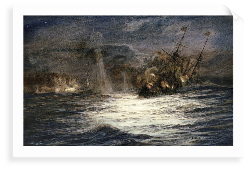Count von Spee sinking HMS 'Monmouth' by William Lionel Wyllie