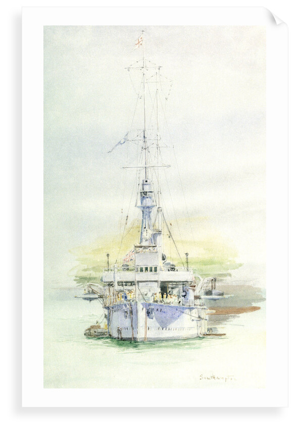 Light Cruiser Southampton Flagship 2nd Light Cruiser Squadron at Battle of Jutland by William Lionel Wyllie