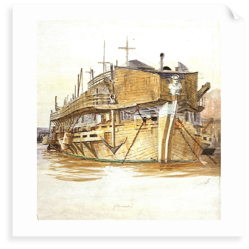 H.M.S. Gloucester by William Lionel Wyllie