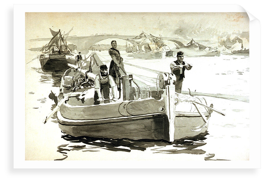 Rochester Bridge and Barge by William Lionel Wyllie