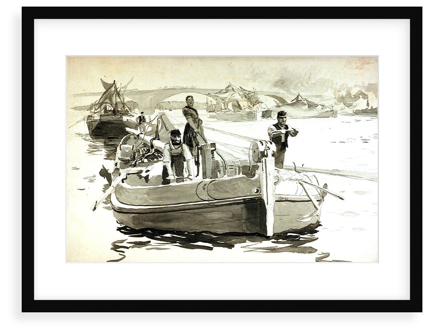 Rochester Bridge and Barge by William Lionel Wyllie