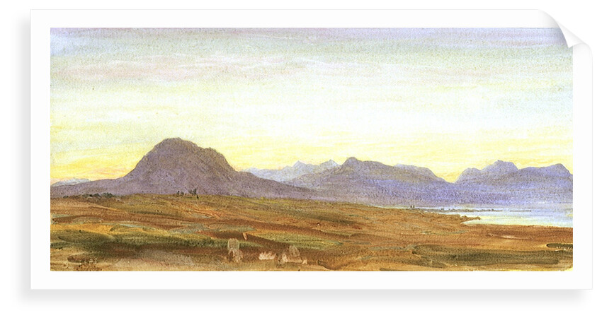 Sunset, Hills, probably Scotland by William Lionel Wyllie