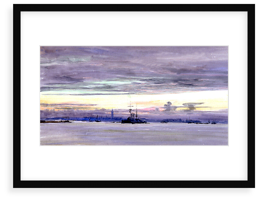 A View of Gosport Seen Across Portsmouth Harbour at Dusk by William Lionel Wyllie