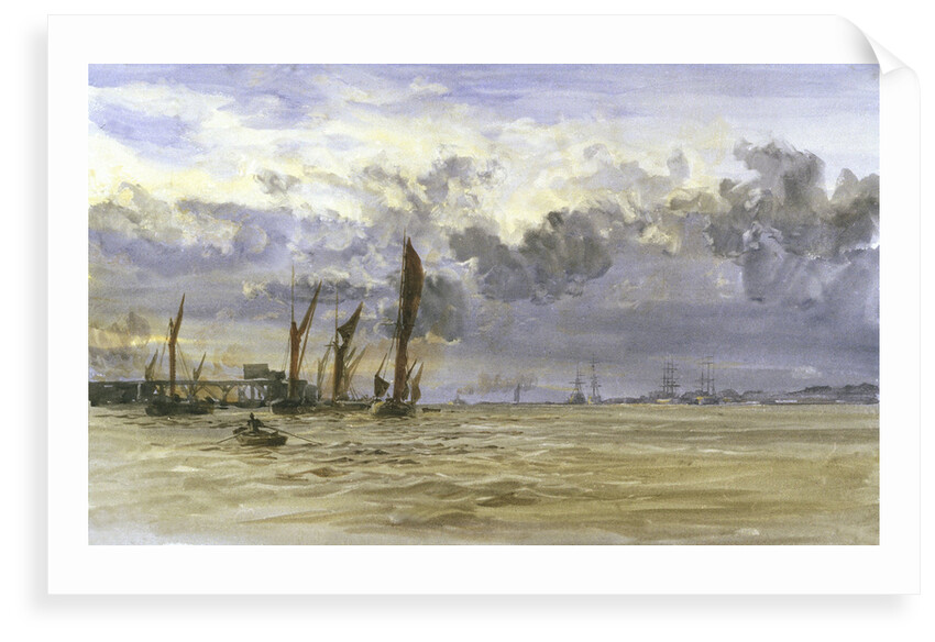 Thames barges in the Medway by William Lionel Wyllie