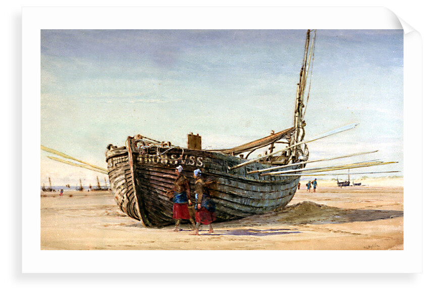 A Fishing Boat from St Valery-sur-Somme at Berck-sur-Mer by William Lionel Wyllie