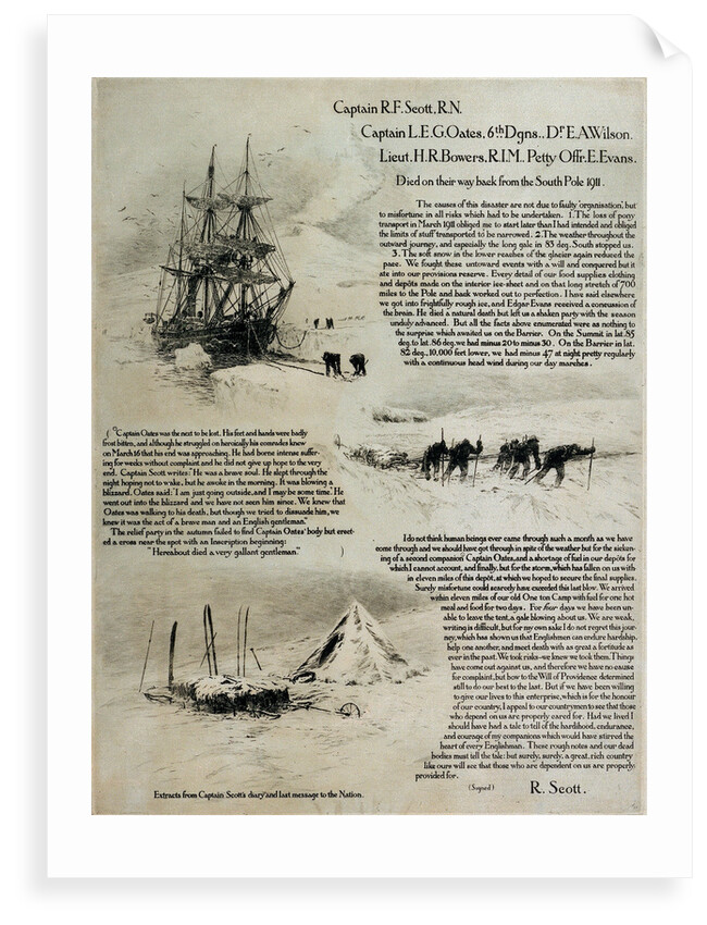 Terra Nova' in the ice with men and supplies by William Lionel Wyllie