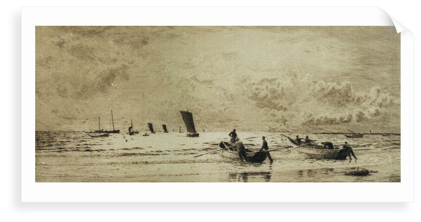 Yorkshire cobbles pulling off a beach near Scarborough 1901 by William Lionel Wyllie