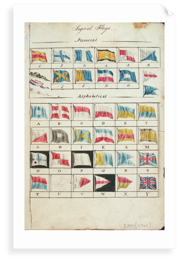 Table of signal flags, both numeral and alphabetical by Charles Copland