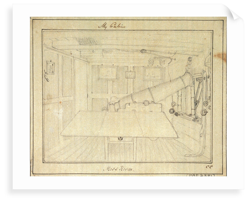 Sketch of accommodation in a vessel by Charles Copland