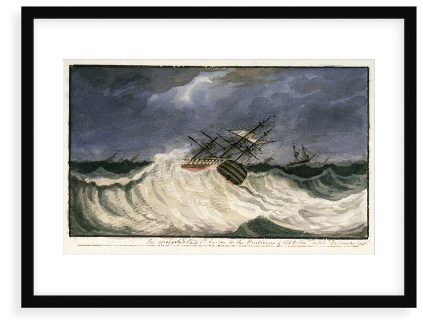 HMS 'St George' in the hurricane of 1805 by Edward Bamfylde Eagles
