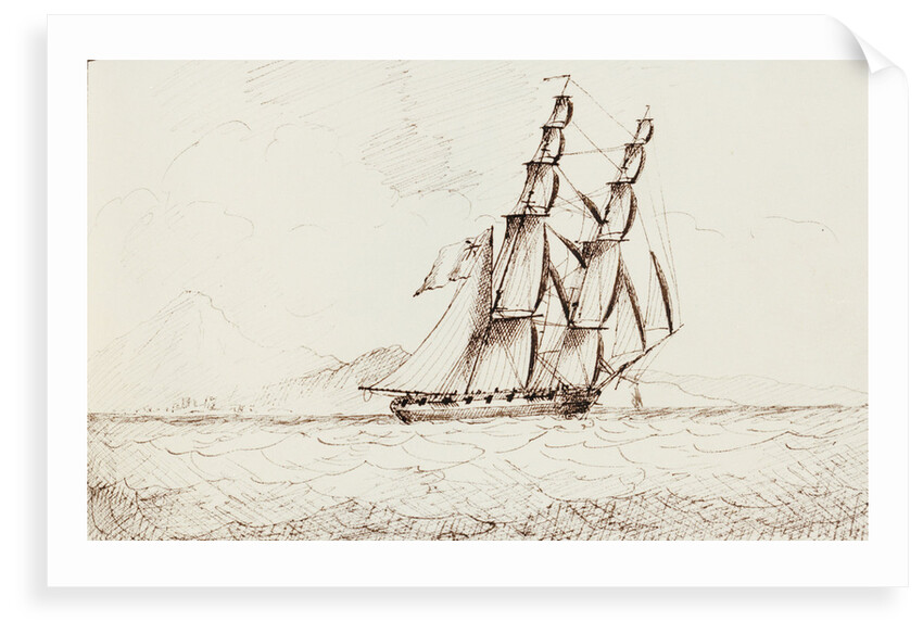 Bow view of the 'Waterwitch' upon the starboard tack by Edward Bamfylde Eagles